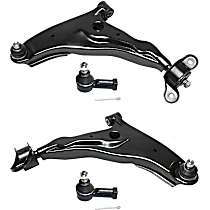 4-Piece Kit Front, Driver and Passenger Side Control Arm Kit, FWD, includes (2) Control Arm and (2) Tie Rod End