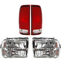 4-Piece Kit Driver And Passenger Side Halogen Headlight, With bulb(s), Kentucky Plant, Production Date To December 7 2004, OE Replacement,  Includes (2) Headlight and (2) Tail Light