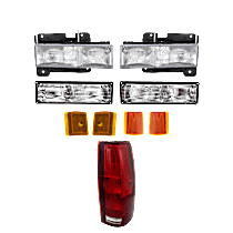 10-Piece Kit Driver and Passenger Side Halogen Headlight, With bulb(s), For Models With Dual Composite s, For Models Without 15,000 Lbs. Gross Vehicle Weight,Type 2, OE Replacement