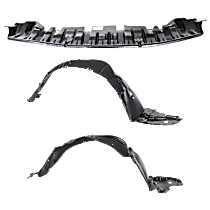 3-Piece Kit Front Bumper Splash Shield with Fender Liners