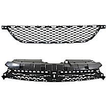 2-Piece Kit Grille, Textured Black, Includes (1) Bumper Grille and (1) Grille Assembly