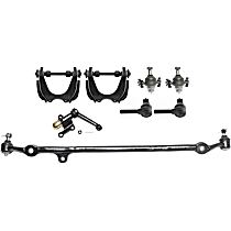 8-Piece Kit Front, Driver and Passenger Side, Upper Control Arm Kit, RWD, includes (2) Ball Joint, (1) Center Link, (2) Control Arm, (1) Idler Arm, and (2) Tie Rod End