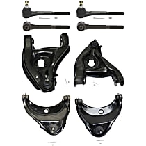 8-Piece Kit Front, Driver and Passenger Side, Upper and Lower Control Arm Kit, Includes (4) Control Arm and (4) Tie Rod End