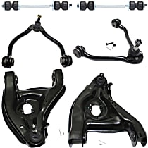 4-Piece Kit Front, Driver and Passenger Side, Upper and Lower Control Arm Kit, RWD, 7,700 lbs. or 8,600 lbs. GVW, Standard Design, includes (4) Control Arm and (2) Sway Bar Link