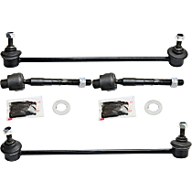 4-Piece Kit Front, Driver and Passenger Side Suspension, includes Sway Bar Link and Tie Rod End