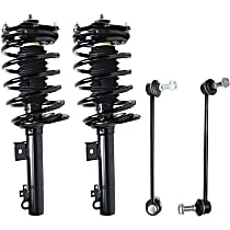 4-Piece Kit Front Suspension Kit, includes (2) Loaded Strut and (2) Sway Bar Link