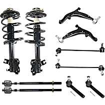 10-Piece Kit Front, Driver and Passenger Side, Lower Control Arm Kit,  Includes (2) Control Arm, (2) Loaded Strut, (2) Sway Bar Link, and (4) Tie Rod End