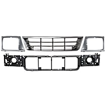 4-Piece Kit, Grille Painted Silver, For Models With Sealed Beam Headlights, Includes (1) Grille, (1) Header Panel, and (2) Headlight Door