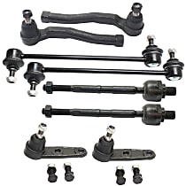 8-Piece Kit Front, Driver and Passenger Side Suspension, includes Ball Joint, Sway Bar Link, and Tie Rod End