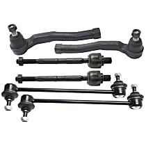 6-Piece Kit Front, Driver and Passenger Side Suspension, includes Sway Bar Link and Tie Rod End