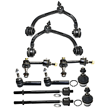Front, Driver and Passenger Side, Upper Control Arm Kit, includes Ball Joints, Sway Bar Links, and Tie Rod Ends 