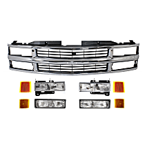 Grille Assembly Kit, Grille, includes Headlights, Reflectors, Side Markers, and Turn Signal Lights