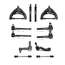 12-Piece Kit Front Suspension Kit, Rear Wheel Drive, With Independent  Suspension, Contains Oversized 7/16 (in) Bolt for Durability,  Includes (2) Control Arm, (1) Idler Arm, (1) Pitman Arm, (2) Shock Absorber, (2) Sway Bar Link, and (4) Tie Rod En