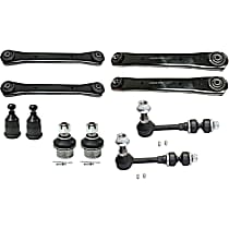 10-Piece Kit Front, Driver and Passenger Side, Upper and Lower Control Arm Kit, 4WD,  Includes (4) Ball Joint, (4) Control Arm, and (2) Sway Bar Link