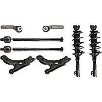 8-Piece Kit Front, Driver and Passenger Side, Lower Control Arm Kit, Front Wheel Drive, From VIN No. 1J-X-000-001,  Includes (2) Control Arm, (2) Loaded Strut, and (4) Tie Rod End
