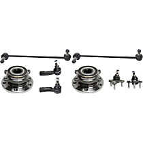 8-Piece Kit Front, Driver and Passenger Side Suspension with Ball Joint, Sway Bar Link, Tie Rod End, and Wheel Hub