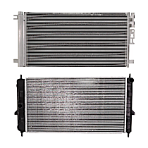 2-Piece Kit A/C Condenser, includes (1) A/C Condenser and (1) Radiator, 2.0L Eng., 4 Cyl.