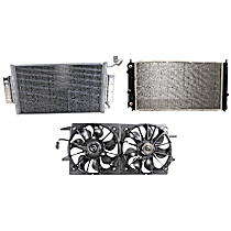 3-Piece Kit A/C Condenser, includes (1) A/C Condenser, (1) Cooling Fan Assembly and (1) Radiator, 3.1L/3.4L Eng., 6 Cyl.