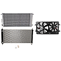 3-Piece Kit A/C Condenser, Hybrid Model, 2.4L 4Cyl,  Includes (1) A/C Condenser, (1) Cooling Fan Assembly, and (1) Radiator