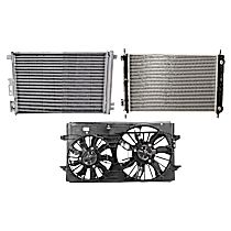 3-Piece Kit A/C Condenser, 3.5L 6Cyl,  Includes (1) A/C Condenser, (1) Cooling Fan Assembly, and (1) Radiator