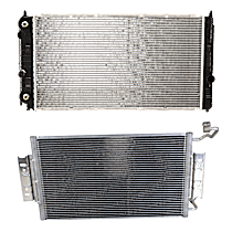 2-Piece Kit A/C Condenser, includes (1) A/C Condenser and (1) Radiator, 3.1L/3.4L Eng., 6 Cyl.