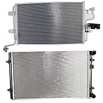 Radiator with A/C Condenser, 1.8L/1.9L/2.0L Eng., Plastic Tank