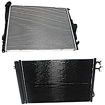 2-Piece Kit Radiator, with A/C Condenser, 3.0L Eng., Plastic Tank