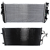 2-Piece Kit Radiator, with A/C Condenser, 3.8L Eng., Plastic Tank