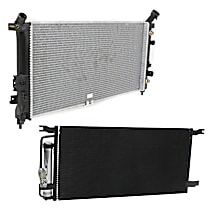 2-Piece Kit Radiator, For Models With Standard Duty Cooling, 3.4L 6Cyl,  Includes (1) A/C Condenser and (1) Radiator