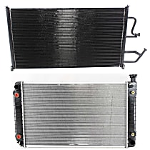 2-Piece Kit Radiator, For Models With 28 Inch Core, With Engine Oil Cooler, 5.7L, includes (1) A/C Condenser and (1) Radiator