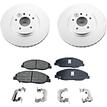 Front Brake Disc and Pad Kit, Plain Surface, 6 Lugs, 314.96 mm, Ceramic, 5 Lug, Except Brembo Brakes, SureStop OE Replacement