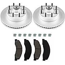 4-Piece Kit Brake Disc and Pad Kit, Plain Surface, 8 Lugs, Ceramic, 4.6L 8Cyl, SureStop OE Replacement  Includes (2) Brake Disc and (1) Brake Pad Set