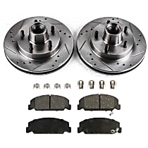 KIT-090221-215 Front Brake Disc and Pad Kit, Cross-drilled and Slotted 5 Lugs 266.95 mm Semi-Metallic SureStop Performance Replacement