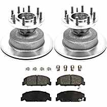 KIT-090221-255 Front Brake Disc and Pad Kit, Plain Surface 8 Lugs Semi-metallic Autospecialty By Powerstop