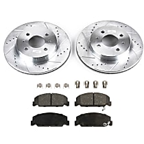 KIT-090221-311 Front Brake Disc and Pad Kit, Cross-drilled and Slotted 4 Lugs 250.44 mm Ceramic Evolution Drilled & Slotted Series