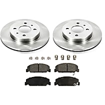 KIT-090221-312 Front Brake Disc and Pad Kit, Plain Surface 4 Lugs Ceramic Autospecialty By Powerstop