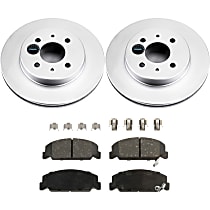 KIT-090221-313 Front Brake Disc and Pad Kit, Plain Surface 4 Lugs Ceramic Evolution Geomet Coated High Carbon
