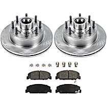 KIT-090221-350 Front Brake Disc and Pad Kit, Plain Surface 8 Lugs Semi-metallic Autospecialty By Powerstop