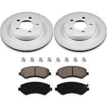 KIT-090221-416 Front Brake Disc and Pad Kit, Plain Surface 5 Lugs Ceramic Evolution Geomet Coated High Carbon