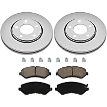 KIT-090221-422 Front Brake Disc and Pad Kit, Plain Surface 5 Lugs Ceramic Evolution Geomet Coated High Carbon