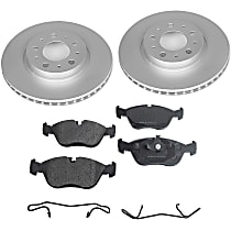 KIT-090221-443 Front Brake Disc and Pad Kit, Plain Surface 5 Lugs Semi-Metallic Brake Disc Evolution Geomet Coated High Carbon; Brake Pad Set Pro-Line Series