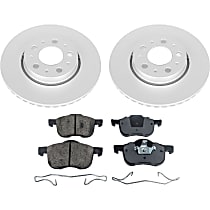 KIT-090221-461 Front Brake Disc and Pad Kit, Plain Surface 5 Lugs Organic Evolution Geomet Coated High Carbon
