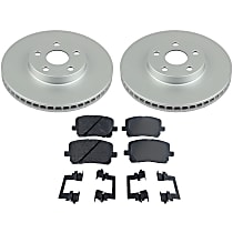 4-Piece Kit Front Brake Disc and Pad Kit, Plain Surface, 5 Lugs, Ceramic, 1.8L 4Cyl, Evolution Geomet Coated High Carbon  Includes (2) Brake Disc and (1) Brake Pad Set