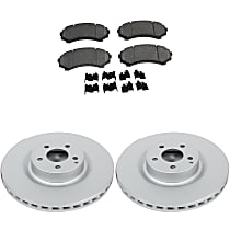 Front Brake Disc and Pad Kit, Plain Surface, 6 Lugs, Ceramic, Brake Disc Evolution Geomet Coated High Carbon; Brake Pad Set Pro-Line Series