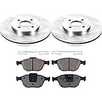4-Piece Kit Front Brake Disc and Pad Kit, Plain Surface, 4 Lugs, Organic, 2.0L 4Cyl, SureStop OE Replacement  Includes (2) Brake Disc and (1) Brake Pad Set