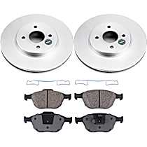 4-Piece Kit Front Brake Disc and Pad Kit, Plain Surface, 4 Lugs, Organic, 2.0L 4Cyl, SureStop OE Replacement  Includes (2) Brake Disc and (1) Brake Pad Set