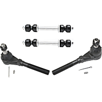 4-Piece Kit Front, Driver and Passenger Side Suspension Kit, includes (2) Sway Bar Link and (2) Tie Rod End