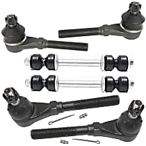 6-Piece Kit Front, Driver and Passenger Side Suspension Kit, 4WD, Heavy Duty Design, includes (2) Sway Bar Link and (4) Tie Rod End