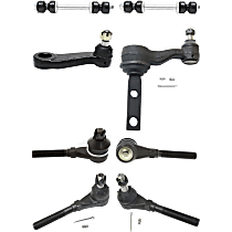 Front, Driver and Passenger Side Suspension Kit, includes Idler Arm, Pitman Arm, Sway Bar Link, and Tie Rod End