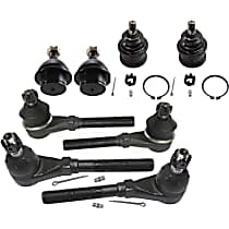 8-Piece Kit Front, Driver and Passenger Side Suspension Kit, Four Wheel Drive, Will not fit OE Control Arm,  Includes (4) Ball Joint and (4) Tie Rod End
